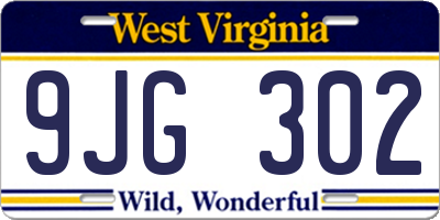 WV license plate 9JG302