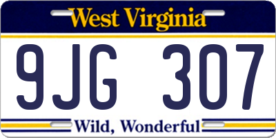 WV license plate 9JG307