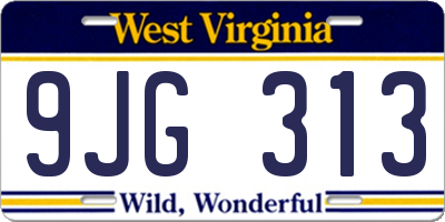 WV license plate 9JG313