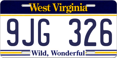 WV license plate 9JG326