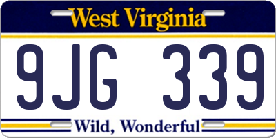 WV license plate 9JG339