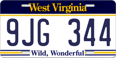 WV license plate 9JG344