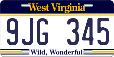 WV license plate 9JG345