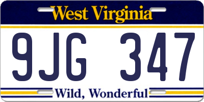 WV license plate 9JG347