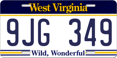 WV license plate 9JG349