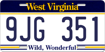 WV license plate 9JG351