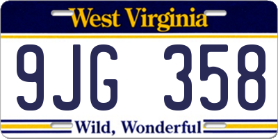 WV license plate 9JG358