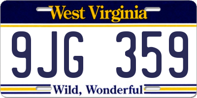 WV license plate 9JG359