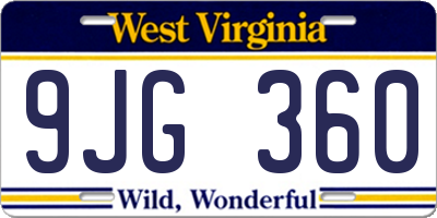 WV license plate 9JG360