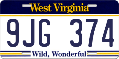 WV license plate 9JG374