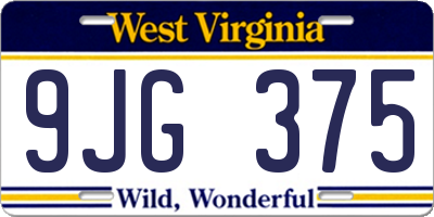 WV license plate 9JG375