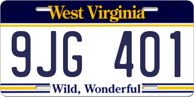 WV license plate 9JG401