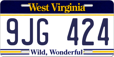 WV license plate 9JG424