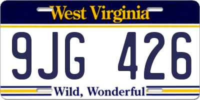WV license plate 9JG426