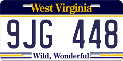 WV license plate 9JG448