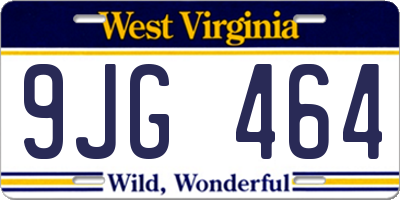 WV license plate 9JG464