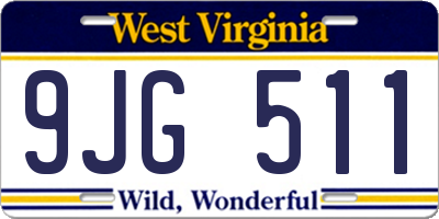 WV license plate 9JG511