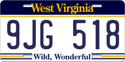 WV license plate 9JG518