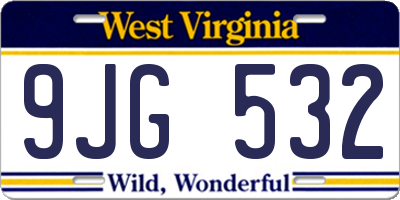 WV license plate 9JG532