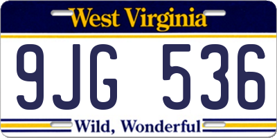 WV license plate 9JG536
