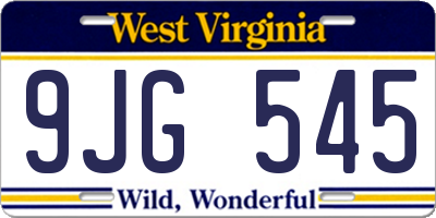 WV license plate 9JG545