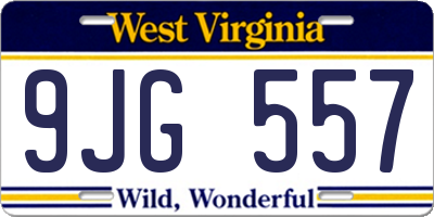 WV license plate 9JG557