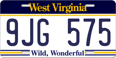 WV license plate 9JG575