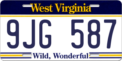 WV license plate 9JG587