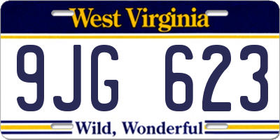 WV license plate 9JG623