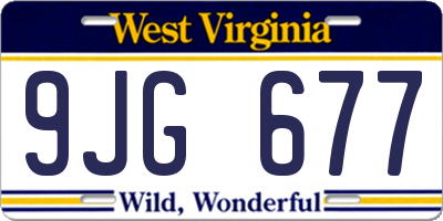 WV license plate 9JG677