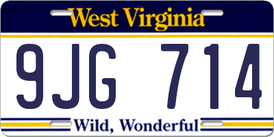 WV license plate 9JG714