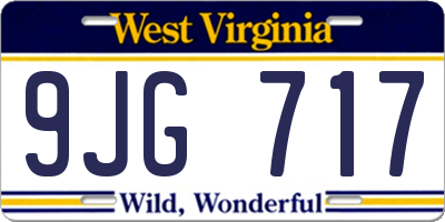 WV license plate 9JG717