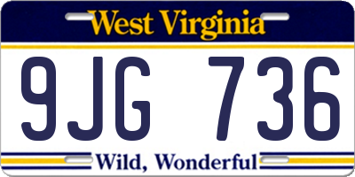 WV license plate 9JG736