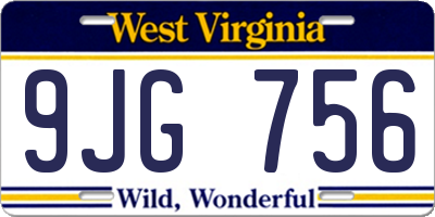WV license plate 9JG756