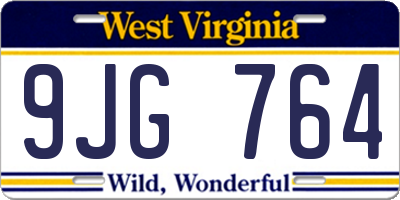 WV license plate 9JG764