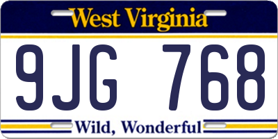 WV license plate 9JG768