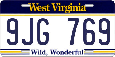 WV license plate 9JG769
