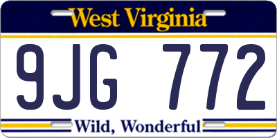 WV license plate 9JG772