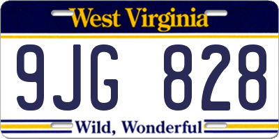 WV license plate 9JG828