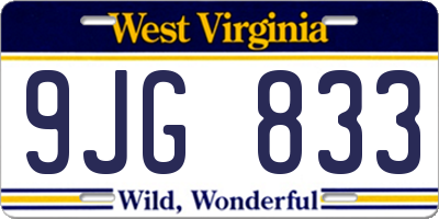 WV license plate 9JG833