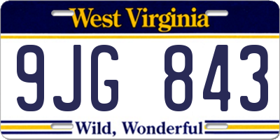 WV license plate 9JG843