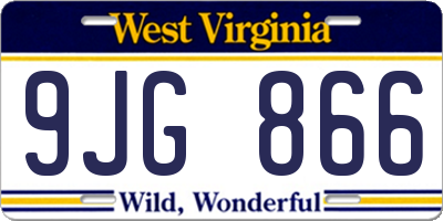 WV license plate 9JG866