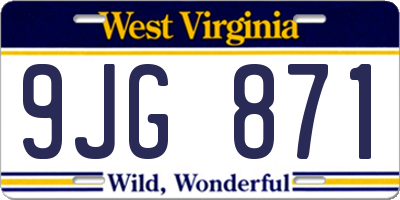 WV license plate 9JG871