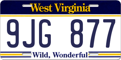 WV license plate 9JG877