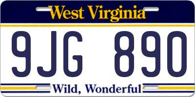 WV license plate 9JG890