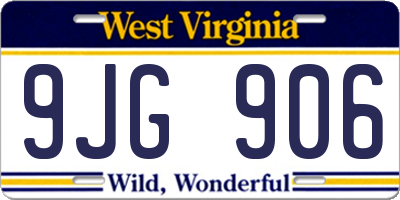 WV license plate 9JG906