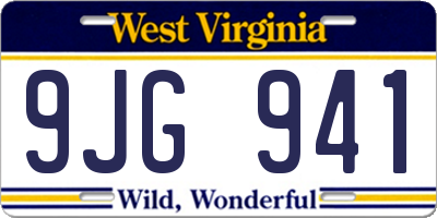 WV license plate 9JG941