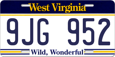 WV license plate 9JG952