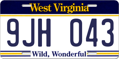 WV license plate 9JH043