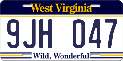 WV license plate 9JH047